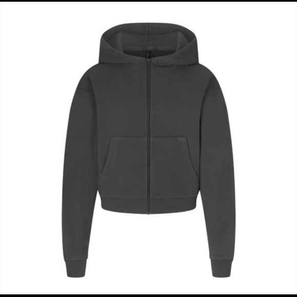 Skims French terry zip up hoodie XS Zip-Up Hoodie ASH - Picture 1 of 4